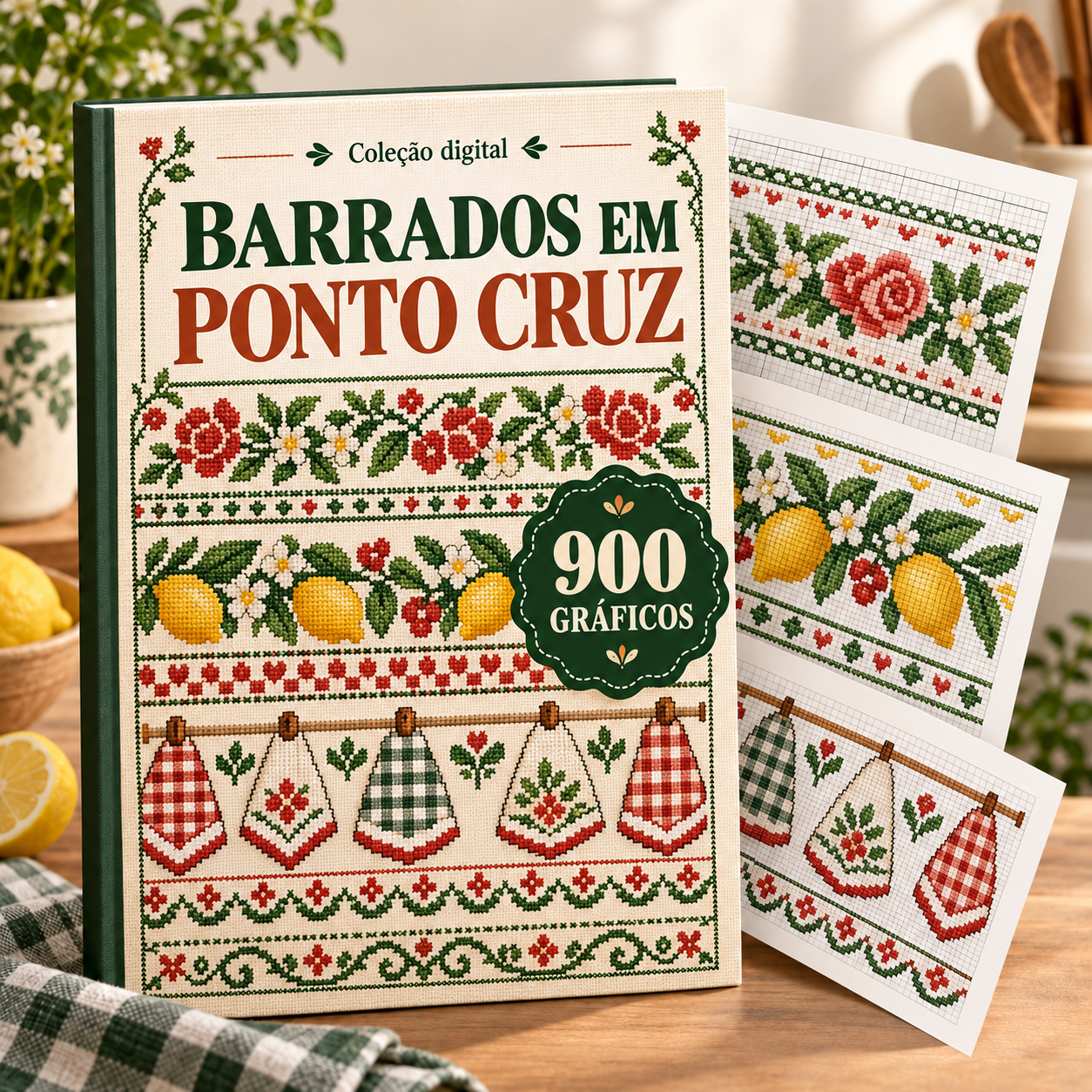 Capa da coleção Barrados em Ponto Cruz