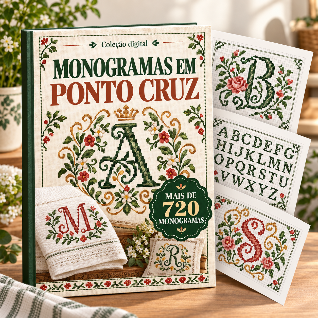 Capa da coleção Monogramas em Ponto Cruz